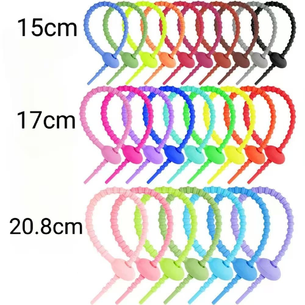 15cm Tadpole Silicone Cable Tie Winder for DIY Keychains, Jewelry Pendants, Hanging Ropes, and Doll Accessories - Factory Direct Sales