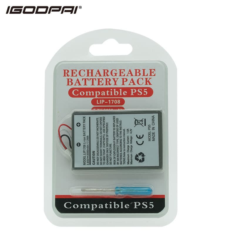 Replacement Battery for Sony PS5 Game Controller Built-in 2000mAh Capacity PS5 LIP1708 Battery