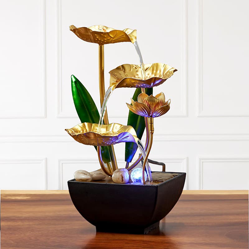 Cross-border exclusive supply of wrought iron water fountains for office desktops, creative home decorations, drop shipping available.