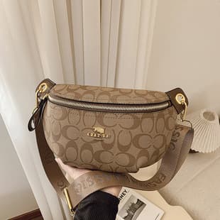 Premium Women's Bag New French Retro Print Crossbody Bag Women's Chest Bag Wide Strap Casual Bag Trendy Women's Handbag