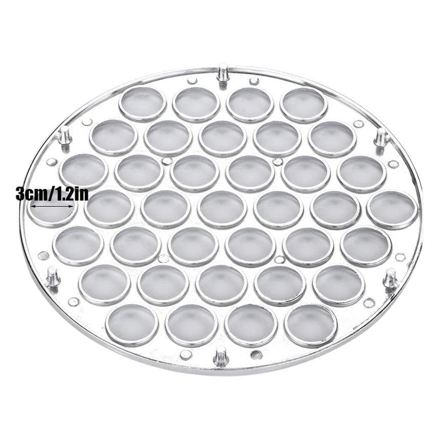 Aluminum Alloy Lazy Round Dumpling Mold, 37-Hole Dumpling Mold for Home Kitchen, Quick Wonton Maker, Dumpling Making Tool