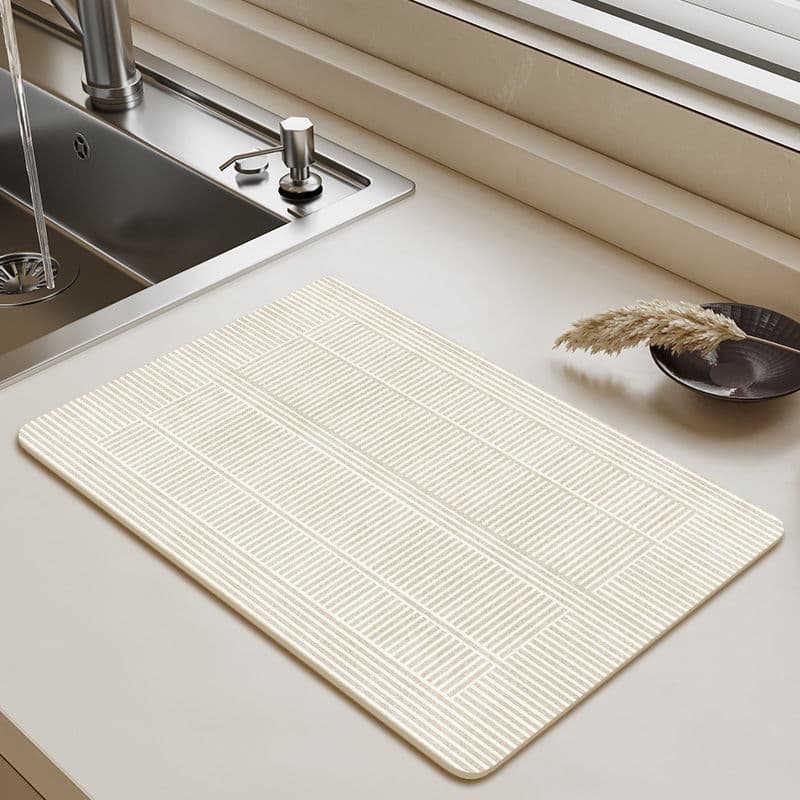 Kitchen drain mat, bar counter diatomaceous earth absorbent coaster, tea table heat-insulating dishcloth and quilt dryer (no washing required)