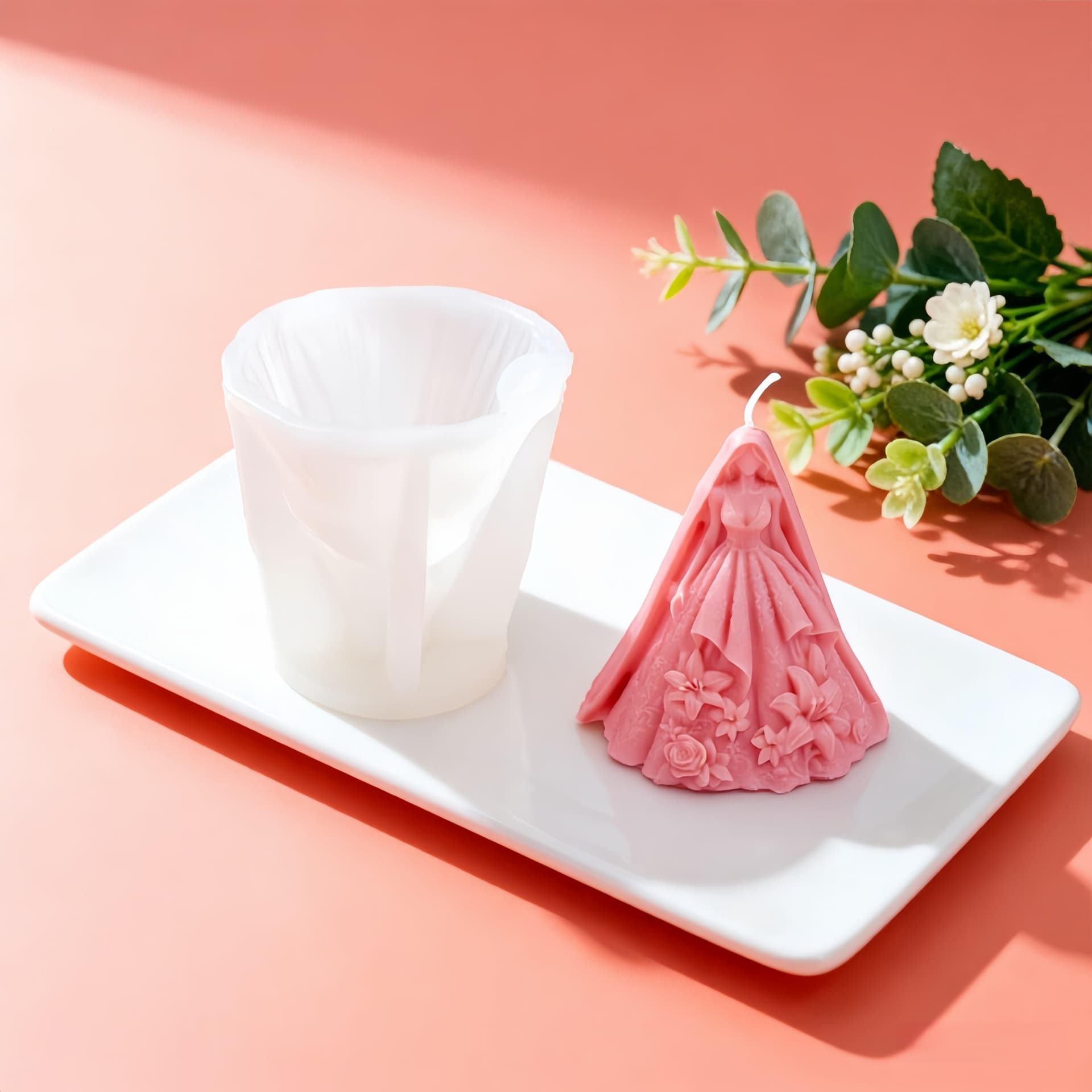 Cross-border wedding beauty silicone candle mold new wedding souvenir scented plaster candle ornament mold