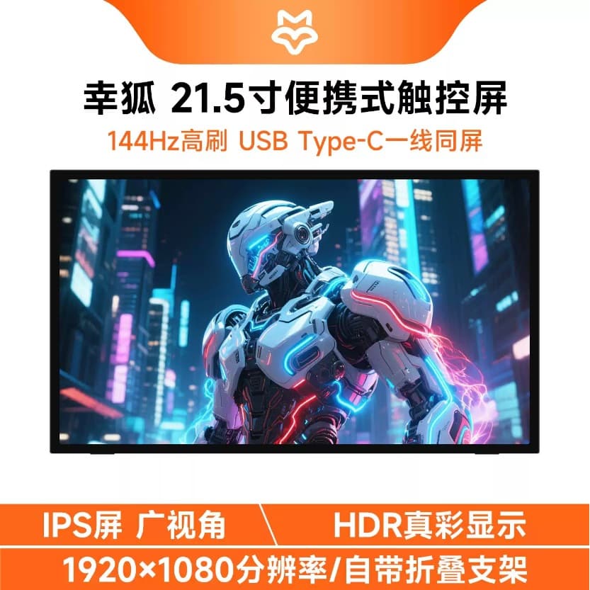 Waveshare 21.5-inch IPS Touch Display HDMI/Type-C 1920×1080 Pixels 144Hz High Refresh Rate
