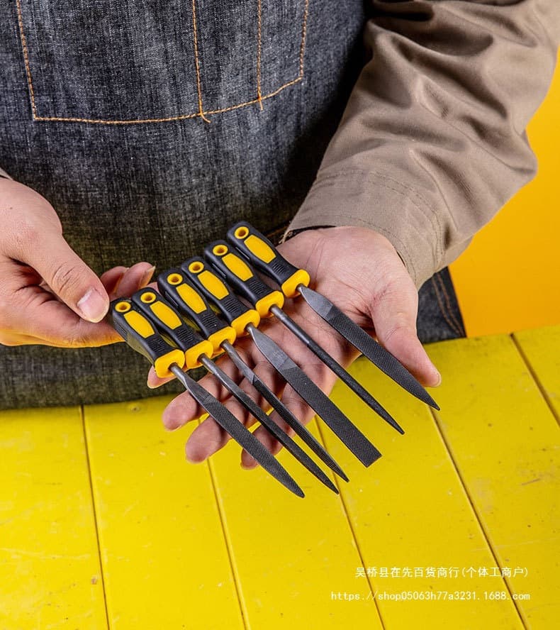 Deli Tools 6-Piece Set Needle Files 3/2/5 Inch Woodworking Files Metal Polishing Steel Files DL2141 61 81
