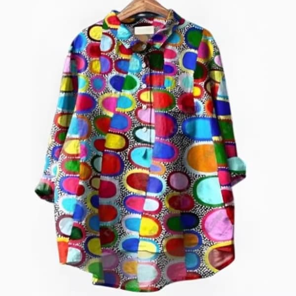New Style Independent Brand Women's Shirt, European and American Cross-Border Casual Long-Sleeve Shirt, Animal Print Hawaiian Long-Sleeve Shirt