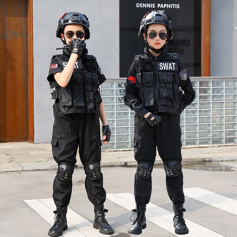 Kids SWAT Costume Set, Police Toy Gear for Children, Special Forces Cosplay Outfit for Birthday Gift and Performance