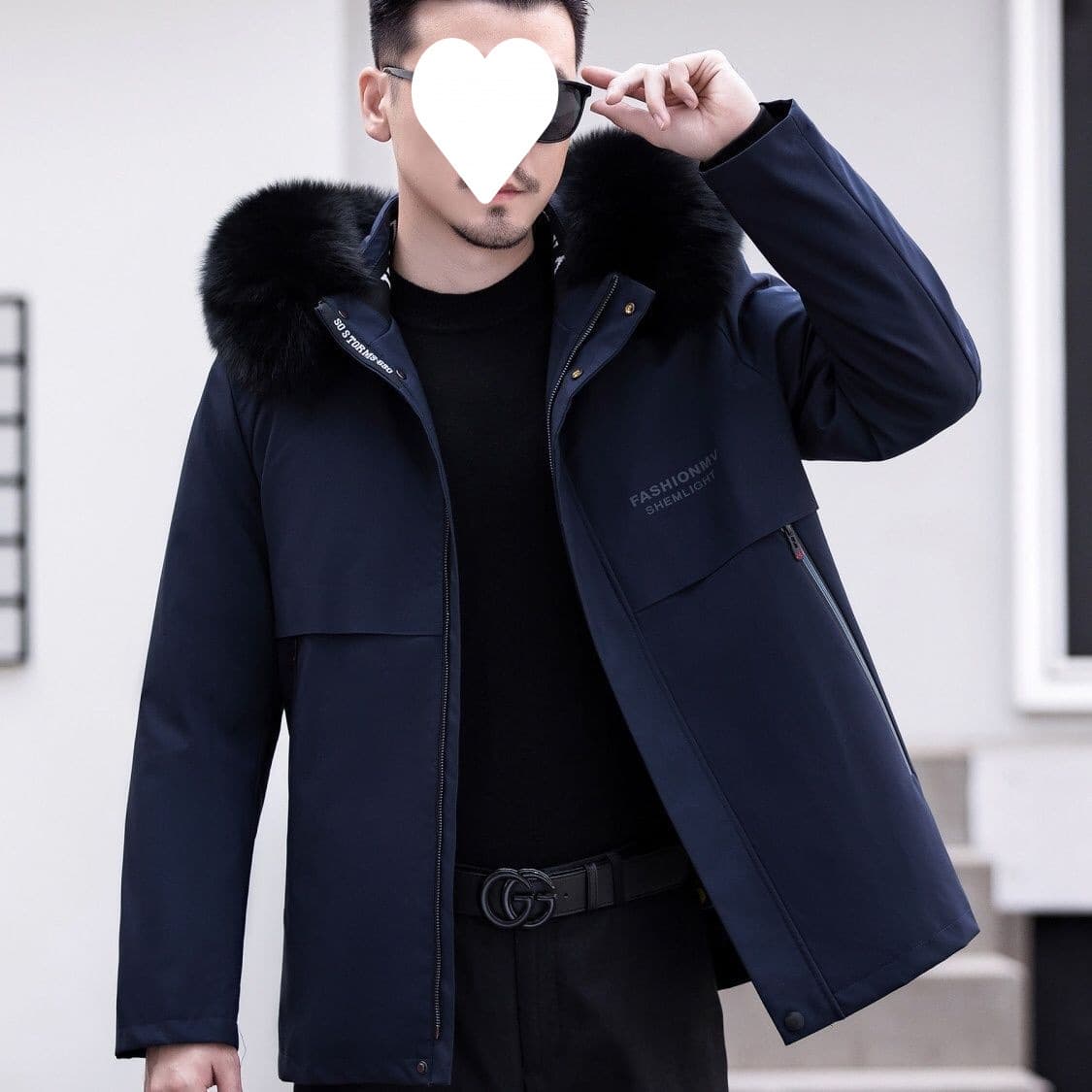 2025 Off-Season Lei Feng Men's Parka with Thick Detachable Lining, Real Fox Fur Sleeves, and Large Raccoon Fur Collar