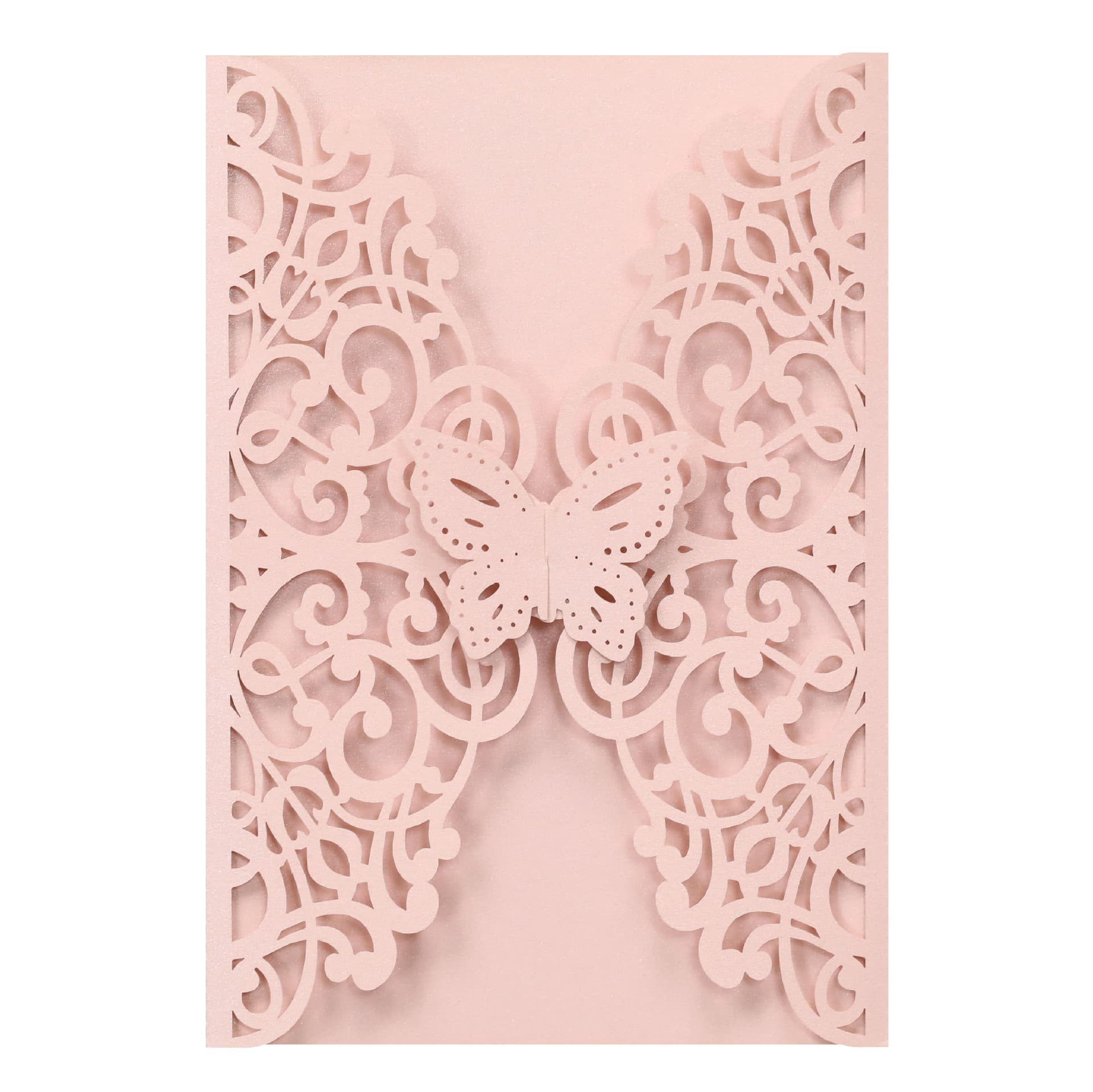 Cross-border Wedding Laser Cut Rose Invitation Card Envelope with Butterfly Buckle Birthday Card Cover