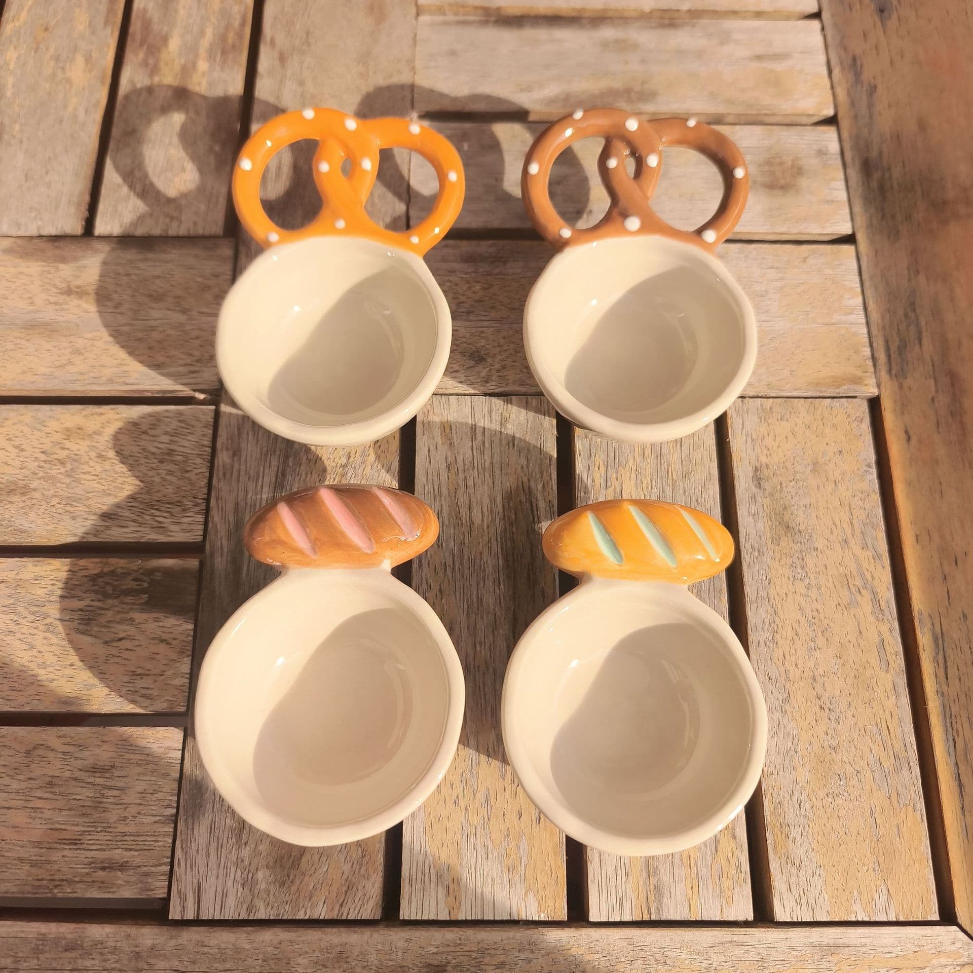 Creative Theme Restaurant Ceramic Condiment Dish Coffee Bean Spoon Bread Spoon Baguette Plate Pretzel Plate Home Dipping Sauce Dish