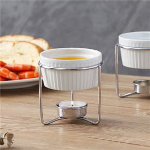 Baking Ceramic Butter Warmer Butter Iron Rack Chrome Plated Rack Non-Stick Melting Pot Dedicated Home Warming Pot