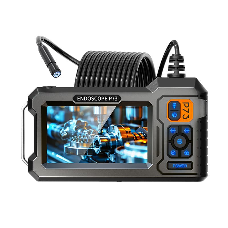 HD Industrial Endoscope P73 Waterproof 4.3-inch Screen Pipe Detector for Auto Repair Inspection 8mm Lens