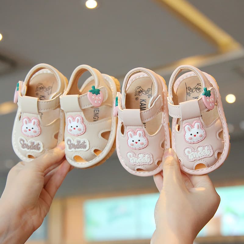 Summer Infant Squeaky Sandals, Breathable Baby Girl Shoes, Soft Sole Walking Shoes, Cute Princess Shoes