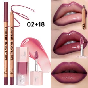 Cross-border Beauty Stock Pudaier Lip Liner Pen Lipstick Lip Gloss, Non-stick Cup, Plump Lips Natural Lip Color Set