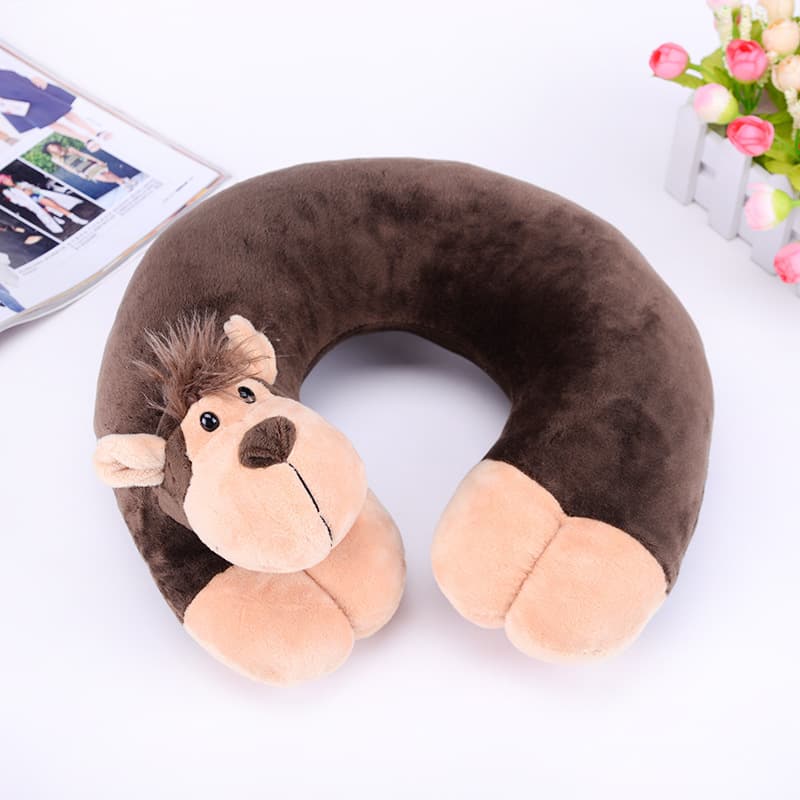 Cute Cartoon Animal Head U-Shaped Pillow Cross-Border New Office Rest Nap Pillow Portable Travel Neck Pillow