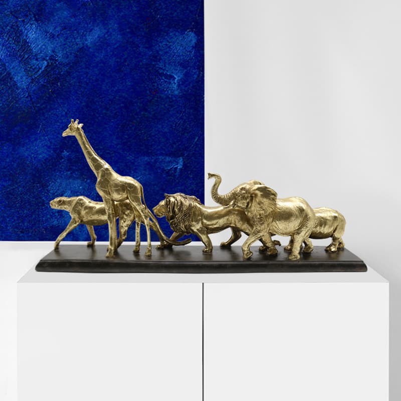 Leopard, Giraffe, Lion, Elephant, Hippo Figurines Wild Animal Statues Living Room Bedroom Office Home Decor