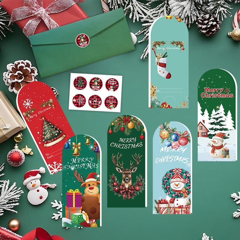 New Style Christmas Greeting Card English Set, Cross-border High-end Christmas Cards, Export Creative English with Envelopes