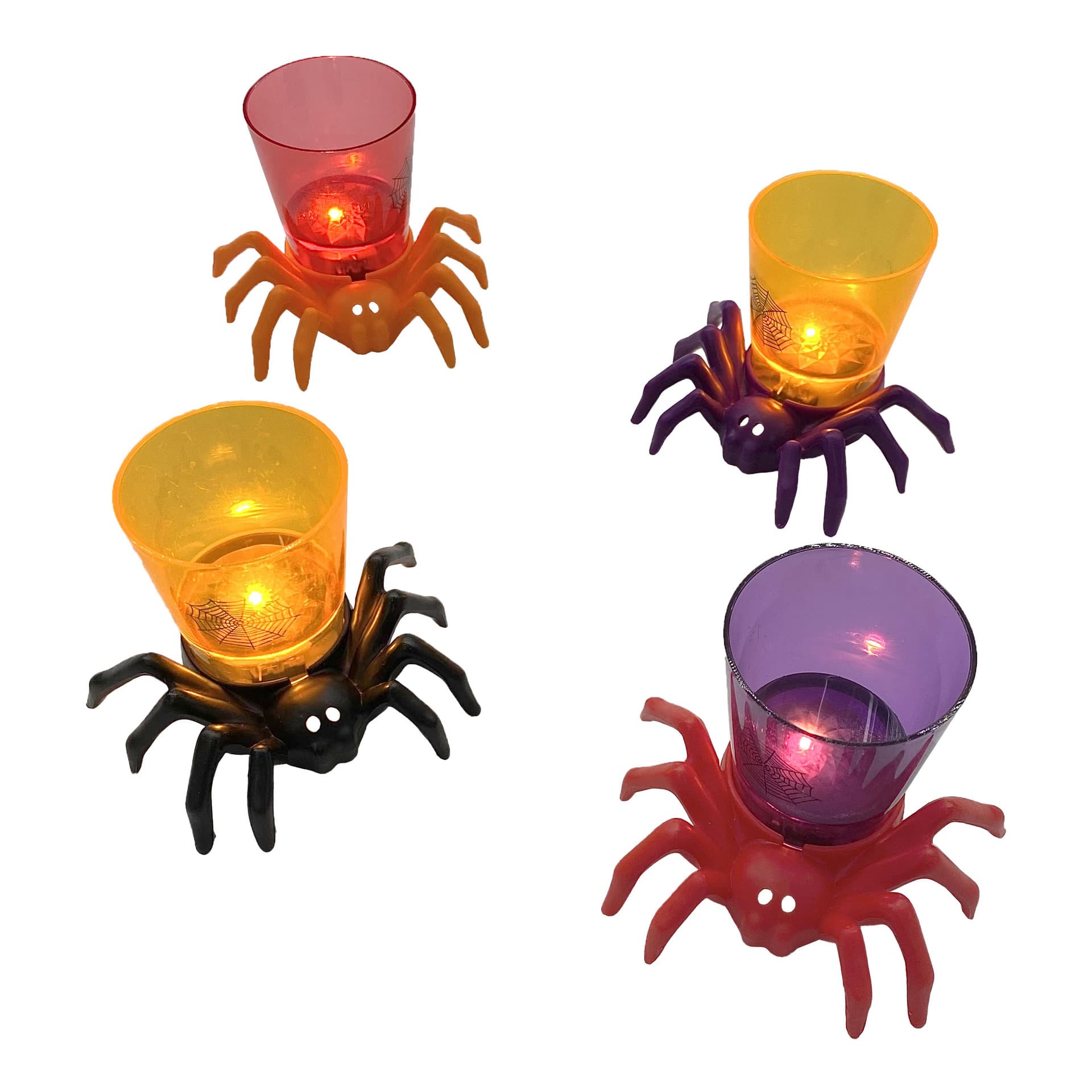 Halloween decoration led light ornaments spider cup party supplies layout props spider night light decorative cup