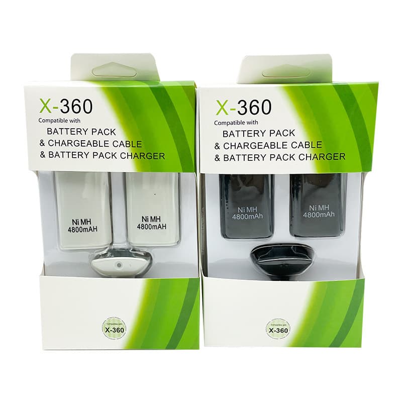 Compatible XBOX360 Controller Battery Pack Xbox360 3-in-1 Wireless Controller Dual Battery with Charging Cable