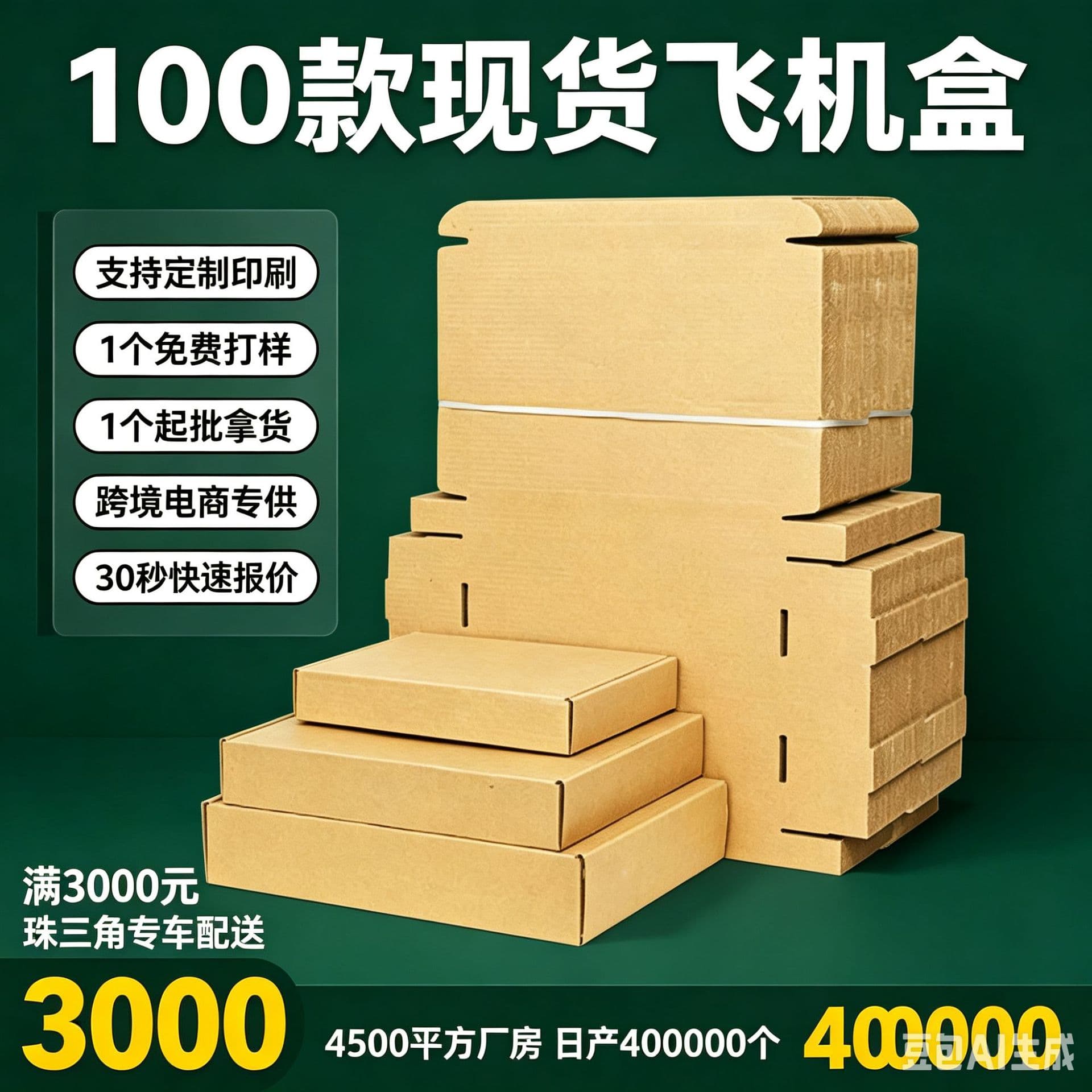 Aircraft box spot wholesale color printing large paper box kraft box express box three-layer thickened super hard airplane box