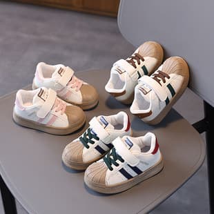 Kids Sneakers Simple Boys Girls Soft Sole Non-slip Shell Toe Board Shoes Children Casual Shoes Single Shoes White Shoes
