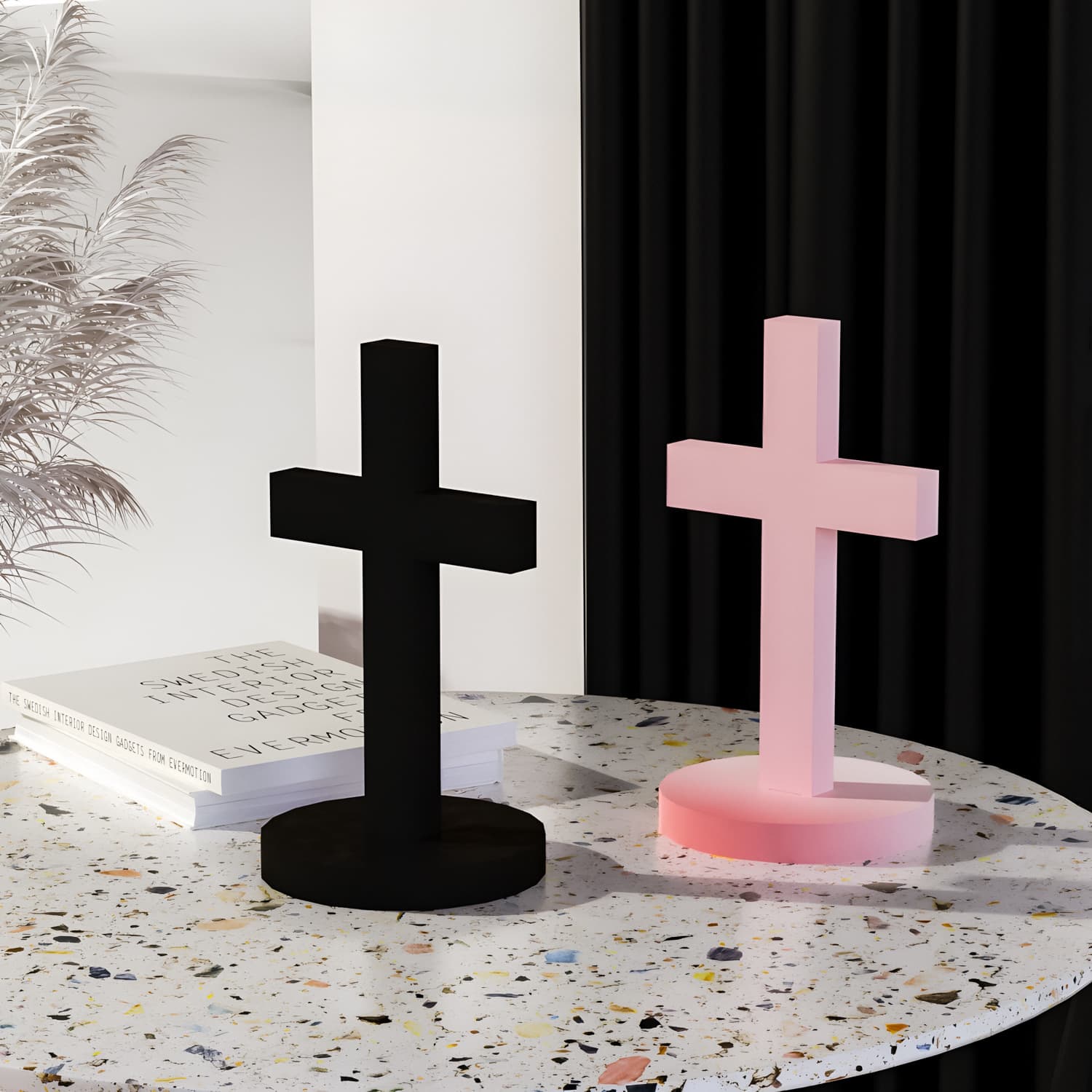 Sweet DIY Resin Mold Cross Desktop Ornament Silicone Mold Simulation Church Decoration