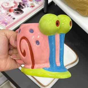 Pink Cartoon Animal Snail Ceramic Mug 3D Small Animal Cute Water Cup Coffee Cup
