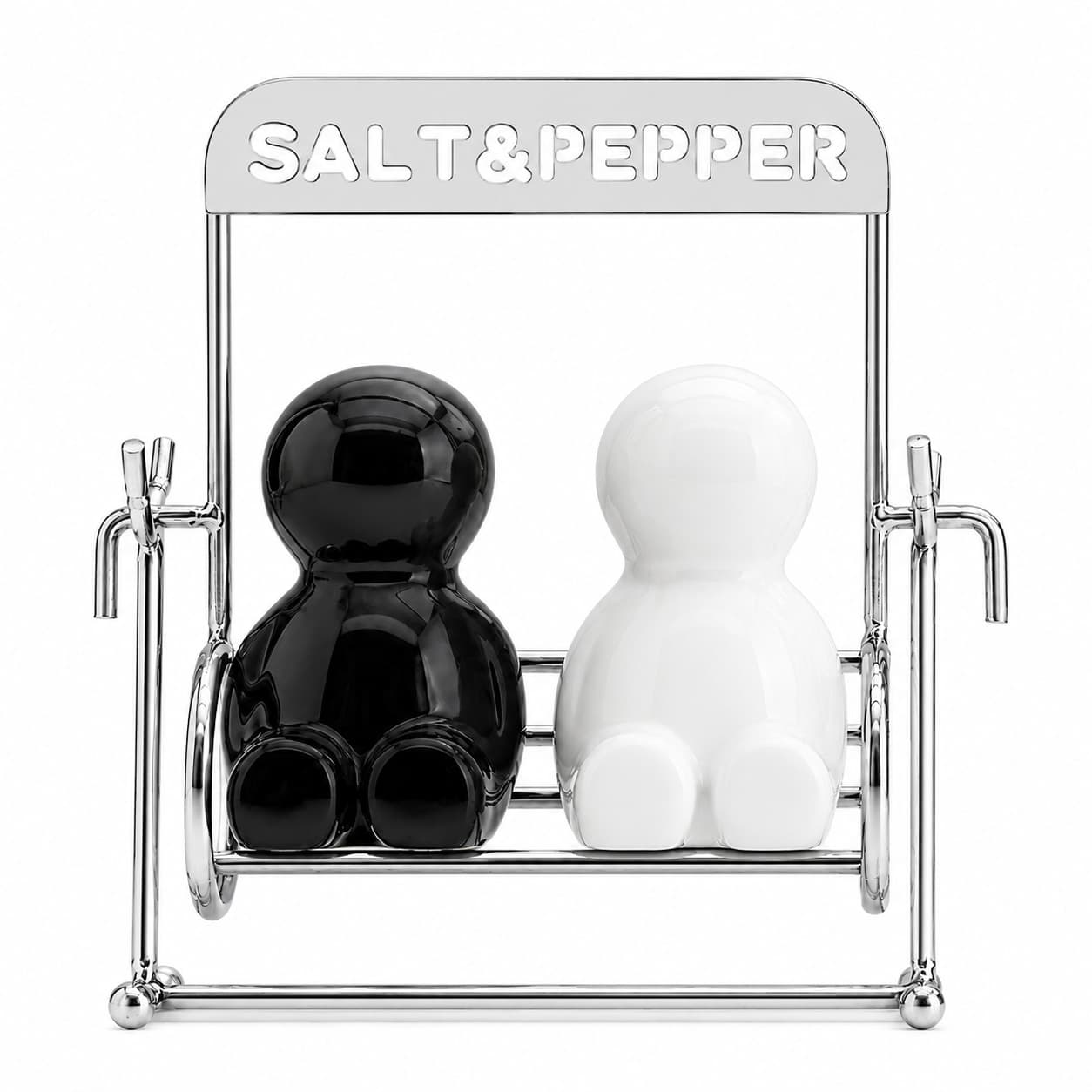 Cute salt and pepper shaker creative sprinkler salt shaker set with stand ceramic pepper shaker table spice seasoning box