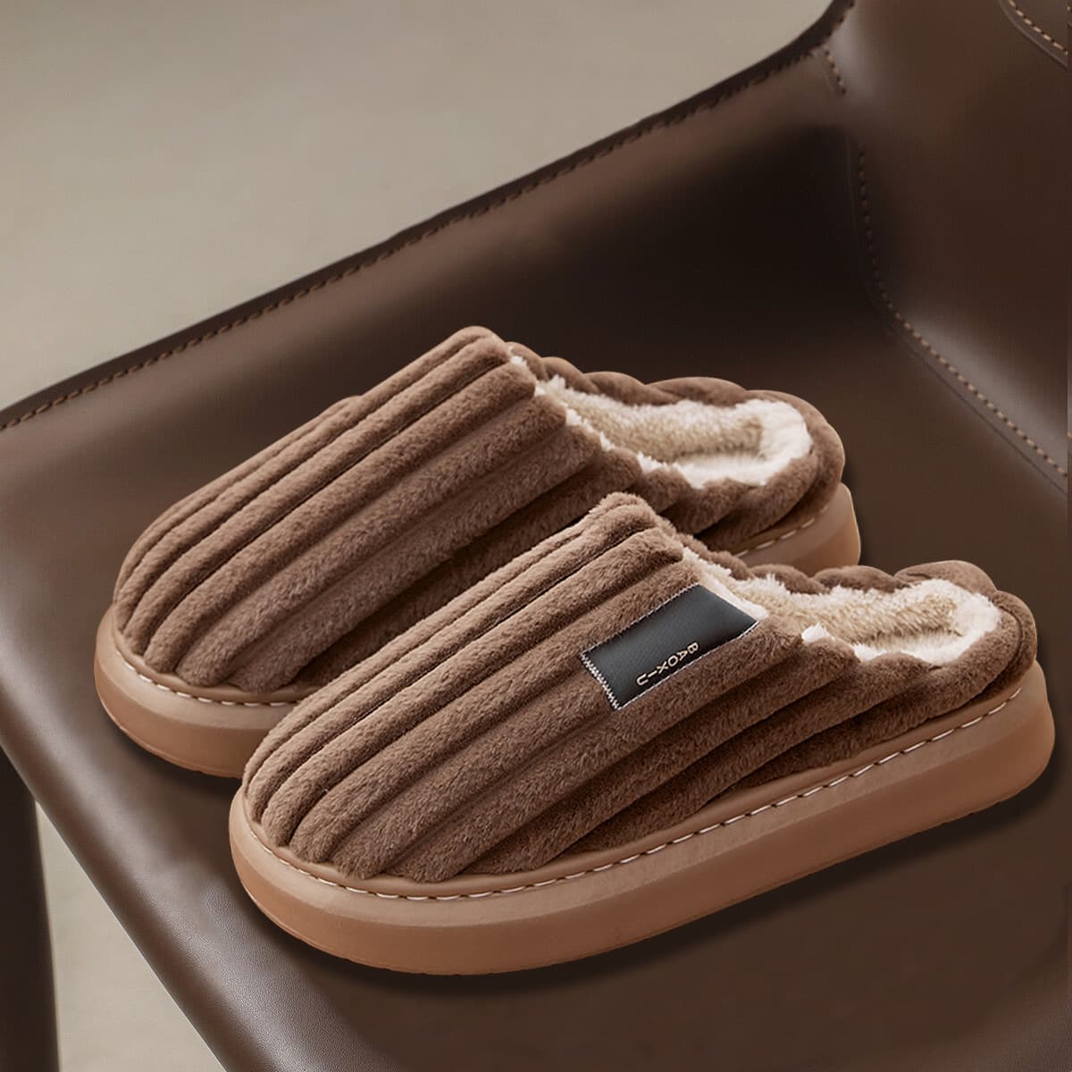 Large Size Cloud-Like Men's Cotton Slippers Winter Indoor Home 48 Plus Size Thick Plush Men's Slippers