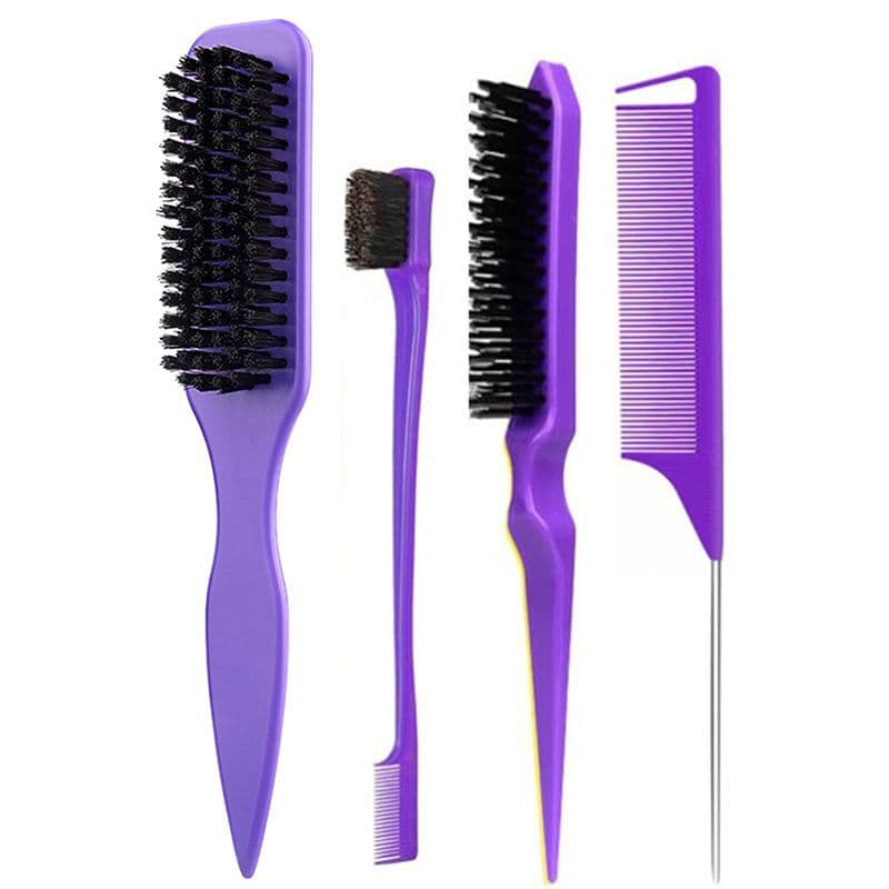 Cross-border Hair Comb Set Beard Brush Detangling Brush Three-Row Teasing Comb Eyebrow Brush Tail Comb Styling Water Transfer Print Comb