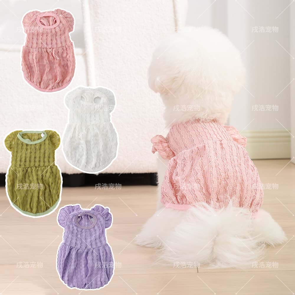 Summer Thin Dog Dress Princess Style Fairy Skirt Anti-Shedding for Small Medium Large Dogs Cats