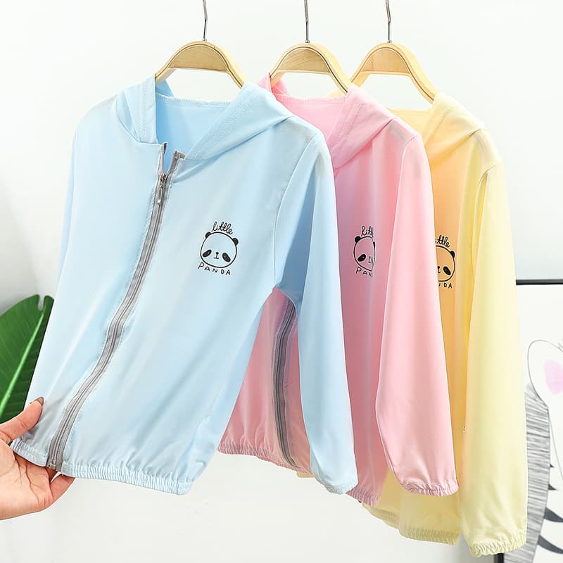Summer Children's Ice Silk Sun Protection Jacket Unisex Casual Quick-Dry Outerwear Baby Thin Air-conditioning Outdoor Skin Clothing