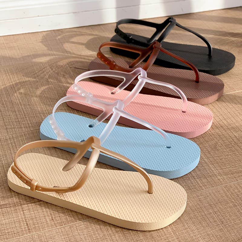 Wholesale New Women's Sandals Lightweight Wear-Resistant Toe-Post Beach Slippers Non-Slip Outdoor Ladies Sandals Drop Shipping