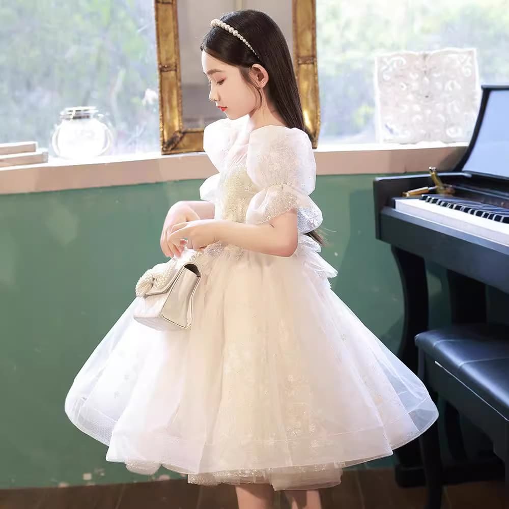 Piano Performance Dress 2026 Summer Wedding Little Girl Princess Dress Host Performance Runway Evening Gown