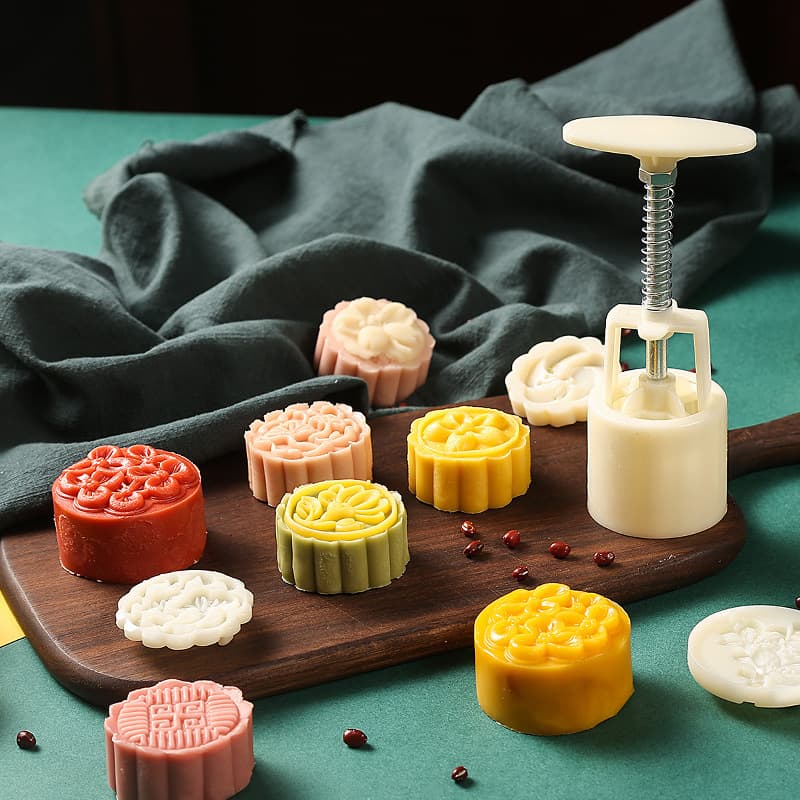 Mooncake mold mung bean cake pastry Cantonese ice skin model printing tool hand-pressed household embossing modeling baking tool
