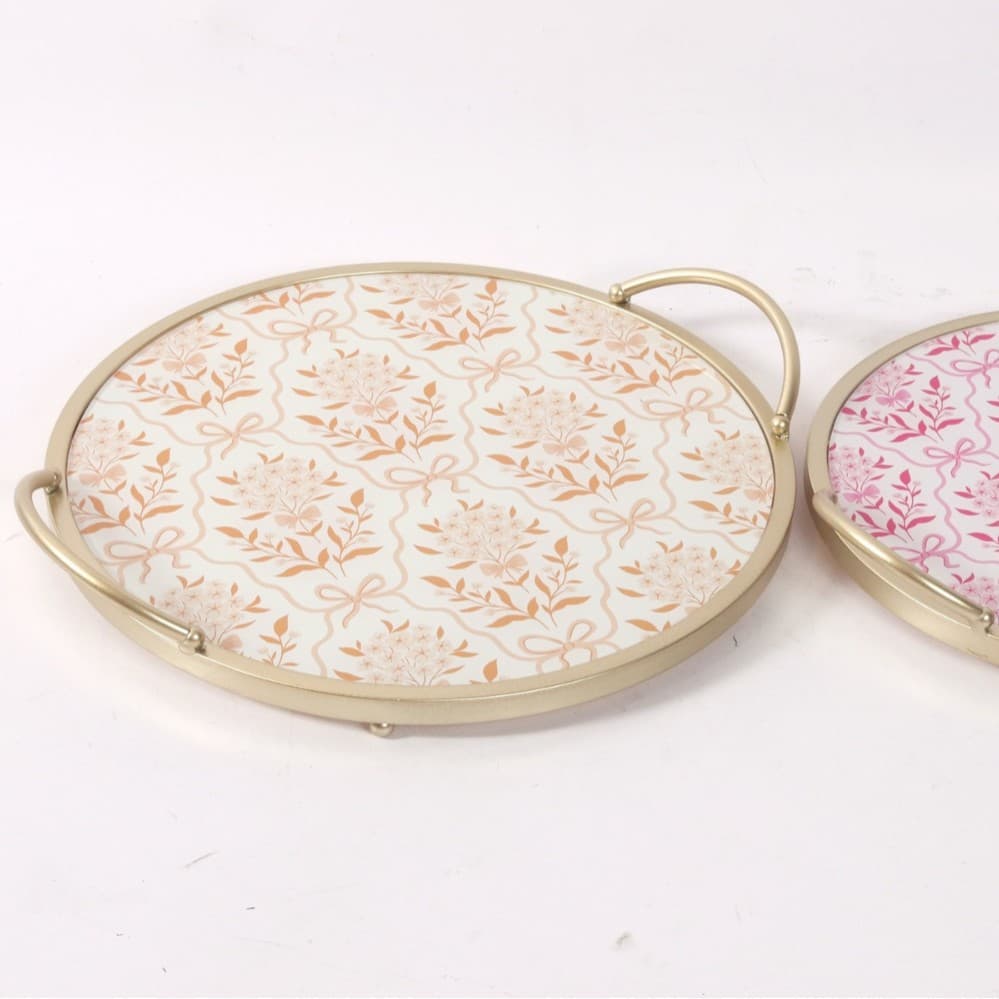 European Plastic Tray UV Print Home Glass Mirror Fruit Tray Coffee Table Gift Decoration