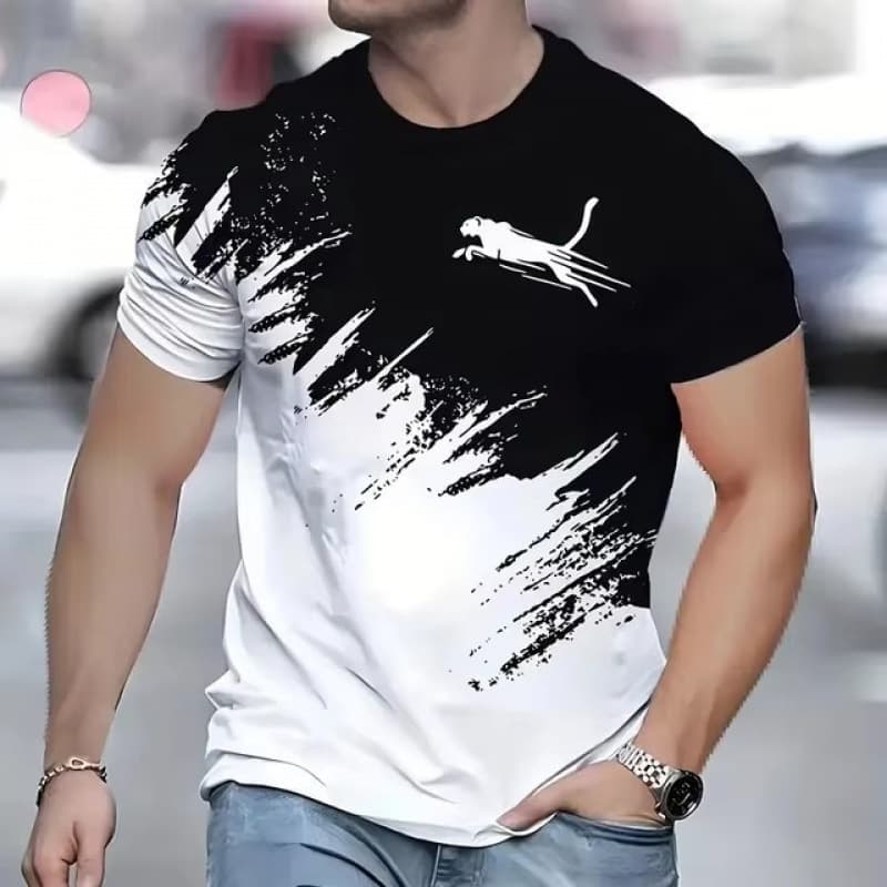 Pod2025 Cross-Border Best-Selling Sweatshirt Street Fashion Short-Sleeved T-Shirt Loose Men's 3D Digital Printing