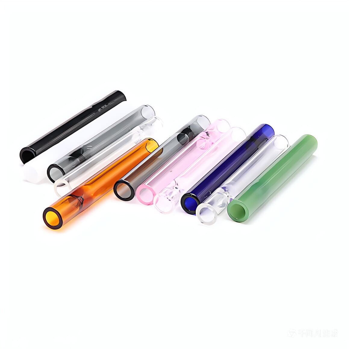 Cross-border hot-selling high borosilicate glass pipes, colorful transparent pipe accessories, portable high temperature resistant smoking sets