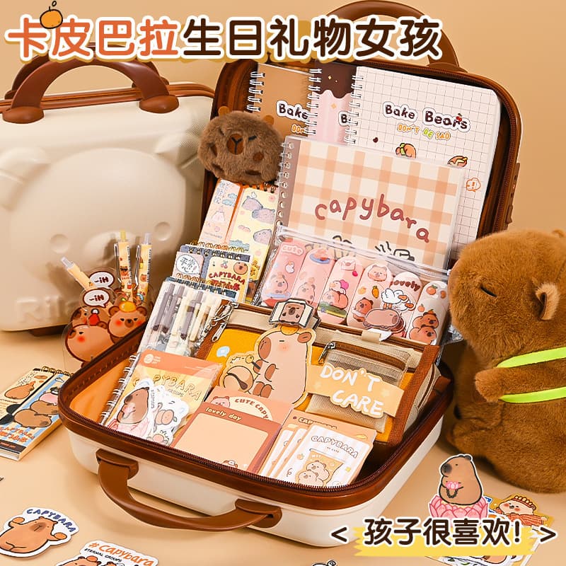 Elementary School Student Gift Learning Supplies Student Small Prize Stationery Gift Set Capybara Stationery Gift Box Set