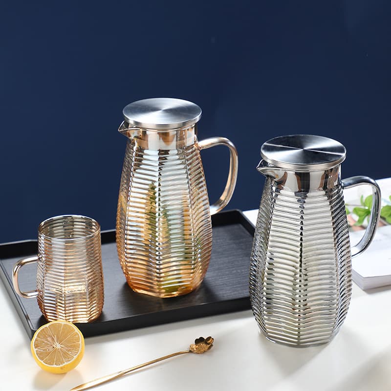 Borosilicate Glass Cold Water Pitcher, Heat-Resistant Cold Water Pitcher, Customizable Cold Water Pitcher and Cup Set, Cold Brew, Ice Cold, High-Temperature Resistant