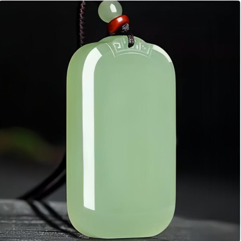 Natural Hetian jade, Afghan jade, high-end "Peace and Safety" pendant, unisex, couple style, bluish-white jade, can be engraved.