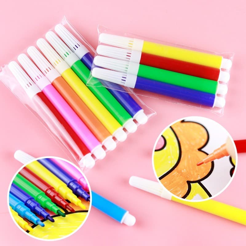 Mini 4-Color 6-Color Watercolor Pen Set for Kids DIY Art Graffiti Painting and Coloring