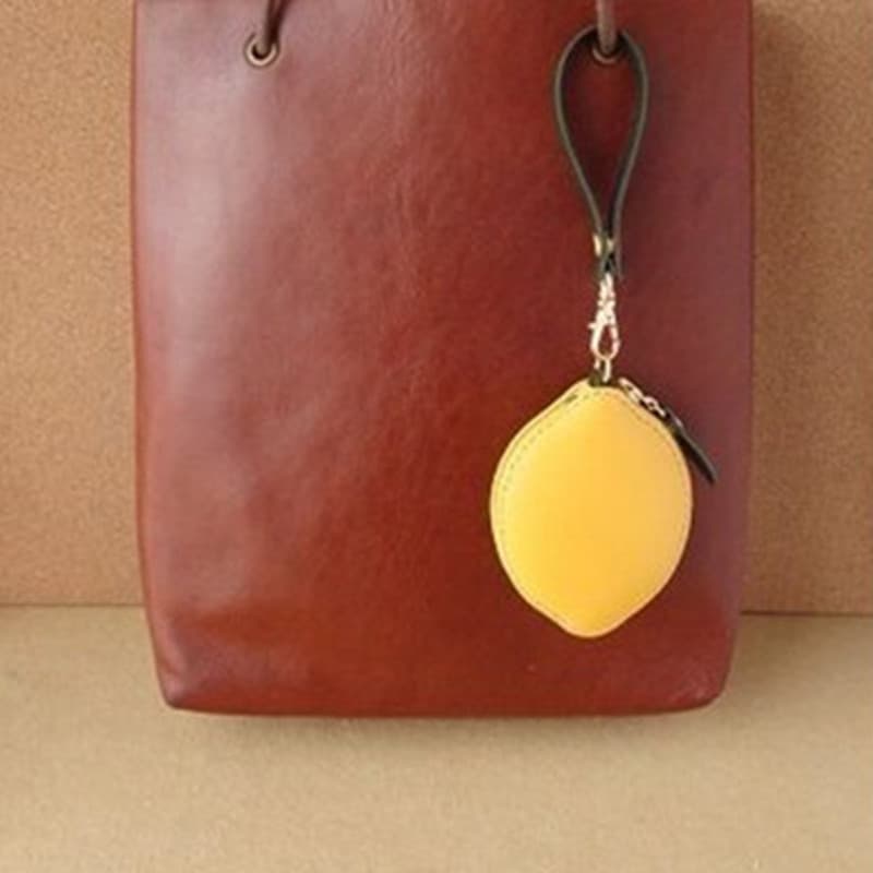 Cross-border New Mini Cartoon Coin Purse Lemon Shape Portable Key Case Portable Coin Lipstick Storage Bag