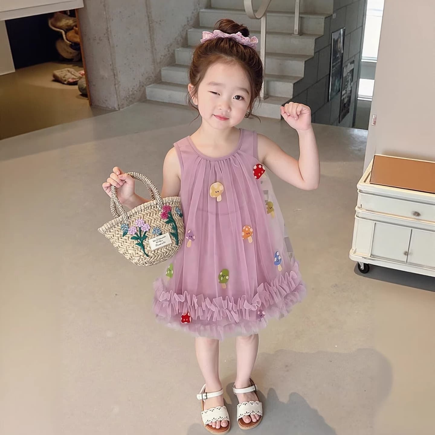 Summer Dress for Girls Sleeveless Vest Cartoon Fairy Baby Stylish Sweet Princess Dress Girls Dress