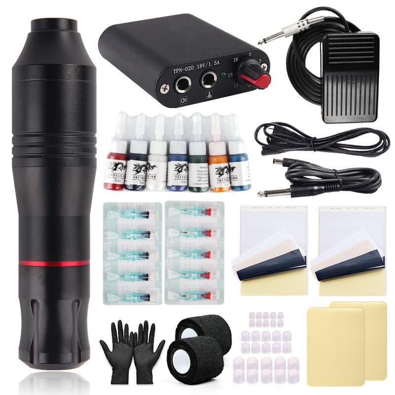 Long Yi Ren Tattoo Equipment Tattoo Pen Set Tattoo Machine Set Self-Study Tattoo and Embroidery All-in-One Motor Machine Set