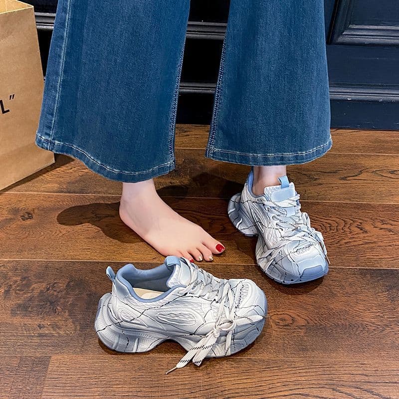 European Chunky Dad Sneakers for Women, Summer Platform Height Increase 2025 Trending New Hot Casual Sports Agility Shoes