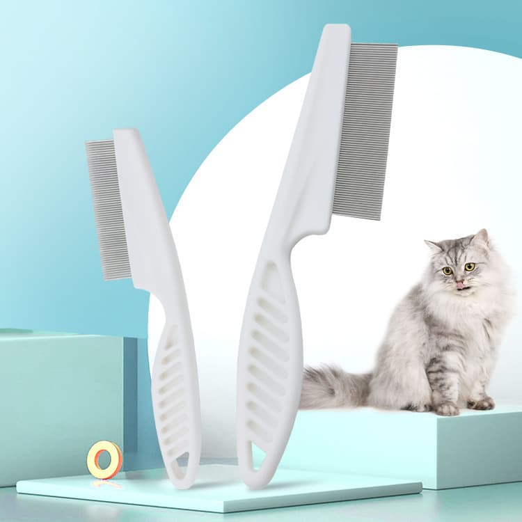 Cat Flea Comb Fine Tooth Pet Straight Comb Steel Flea Remover Comb for Dogs Long Hair