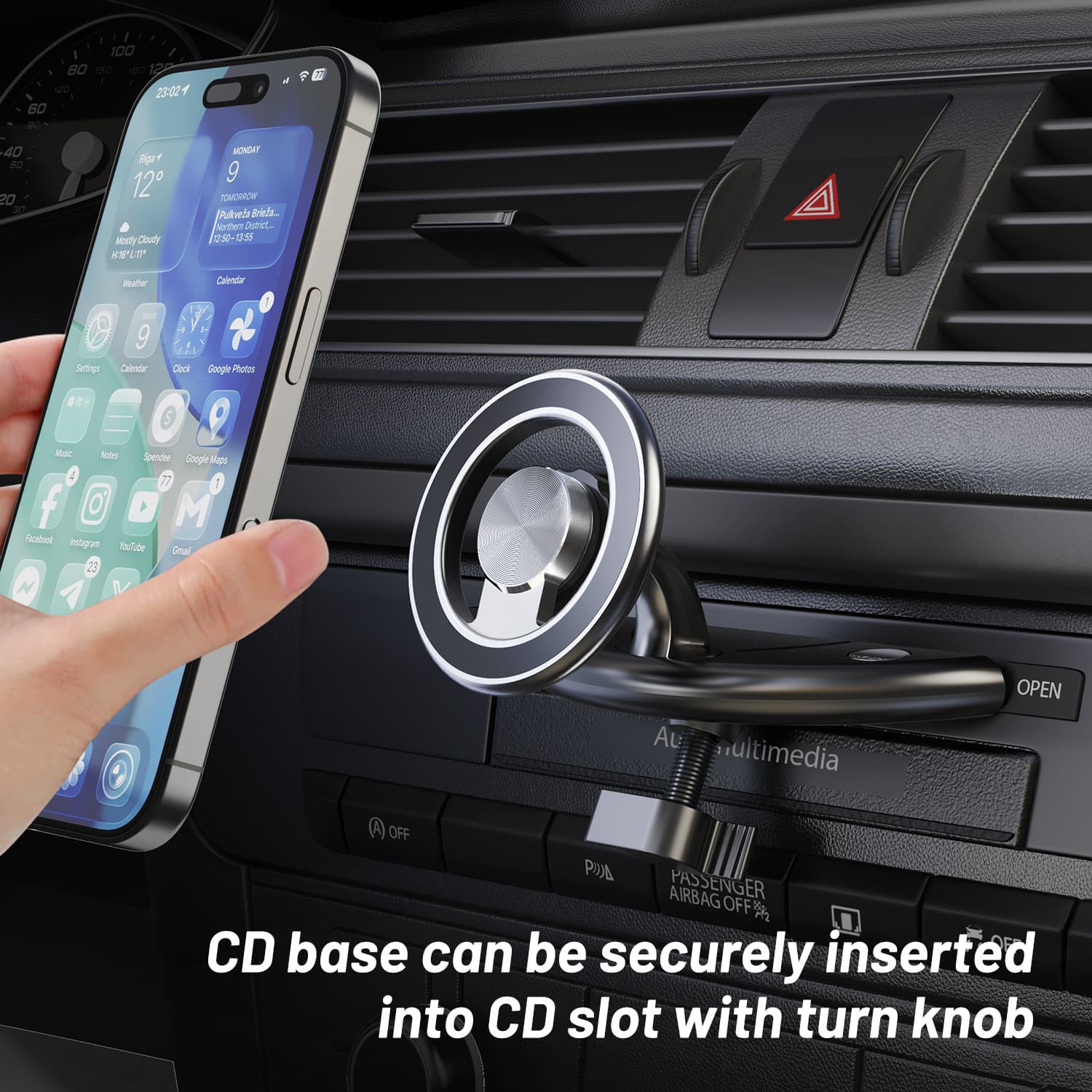 Magnetic Metal Strong Magnet High Magnetic Magsafe CD Slot Car Phone Mount