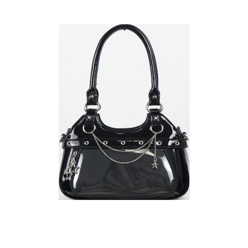 Custom Anime Themed Transparent Bag for Daily Use, Crossbody, Small Capacity, Subculture Y2K Bag for Women