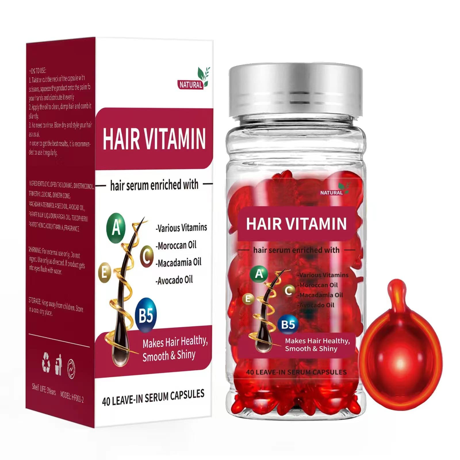Cross-border Hair Care Oil Capsules Vitamin Hair Oil Granules Wholesale Stock